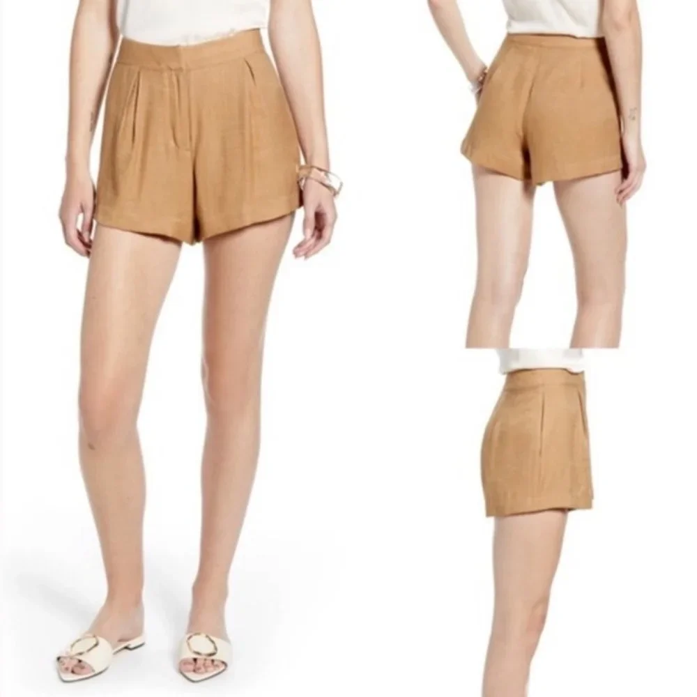 SOMETHING NAVY Tan Hi Waisted Dressy Short Size 12